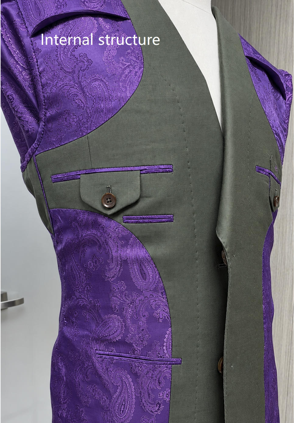 TUANMAX Men's Medium Gray Single-Breasted Business Wool Suit