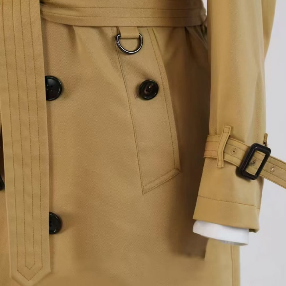 TUANMAX Custom Khaki Trench Coat for Men | Double-Breasted Classic Coat