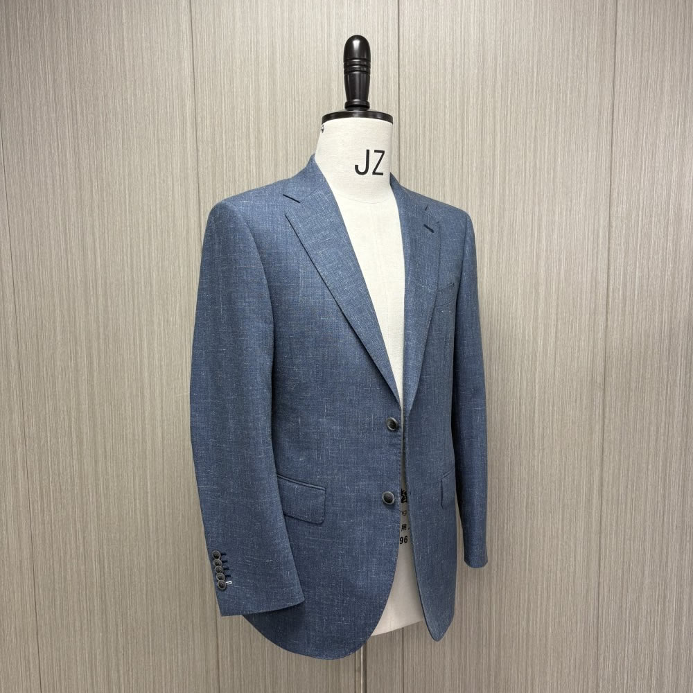 TUANMAX Men's Blue Wool Notch Lapel Casual Business Suit Jacket | Tailored Suit